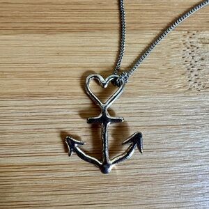 Sterling Silver Heart Anchor Necklace